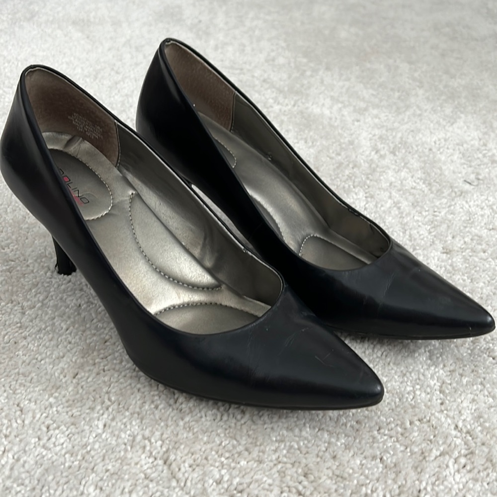 3 inch leather pumps